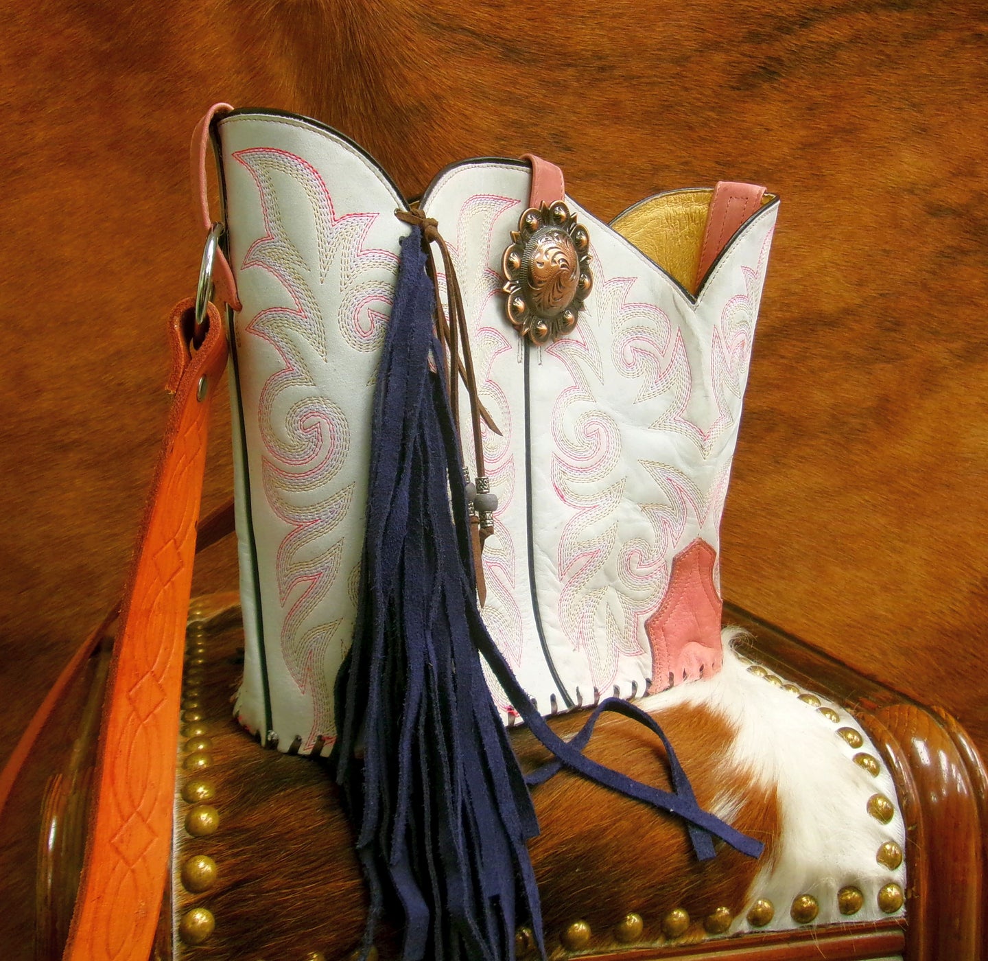 Bucket Bag Cowboy Boot Fringe Purse BK142
